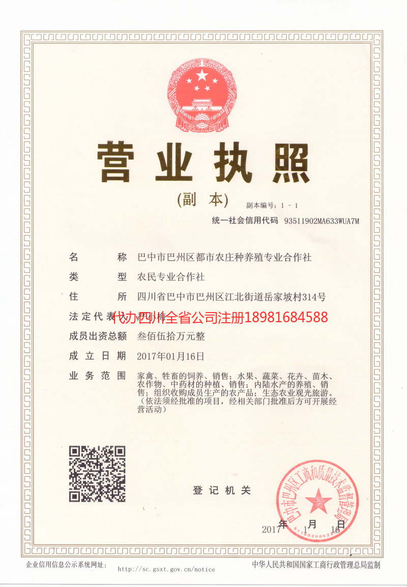 乐至乐至都市农庄种养殖专业合作社